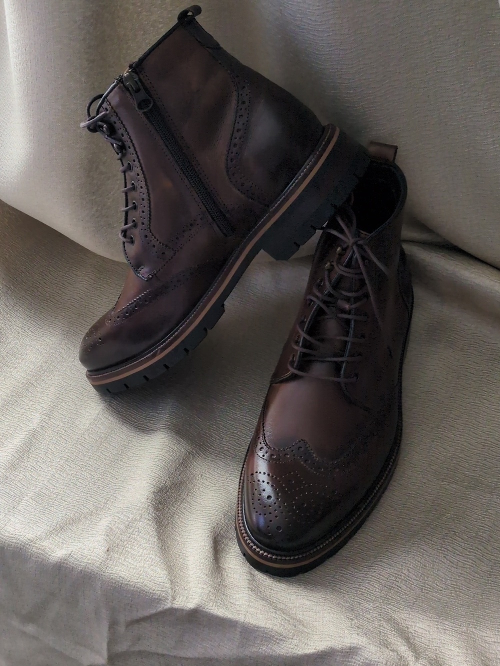 Johnston & Murphy Connelly Leather Chukka Zip Up Boots - Casual Wingtip Lace-Up